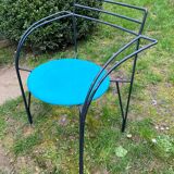 Fauteuil en métal laqué noir Lune d’Argent par Pascal Mourgue 1985