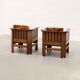 Pair of Amsterdam School walnut armchairs, Netherlands, c. 1930