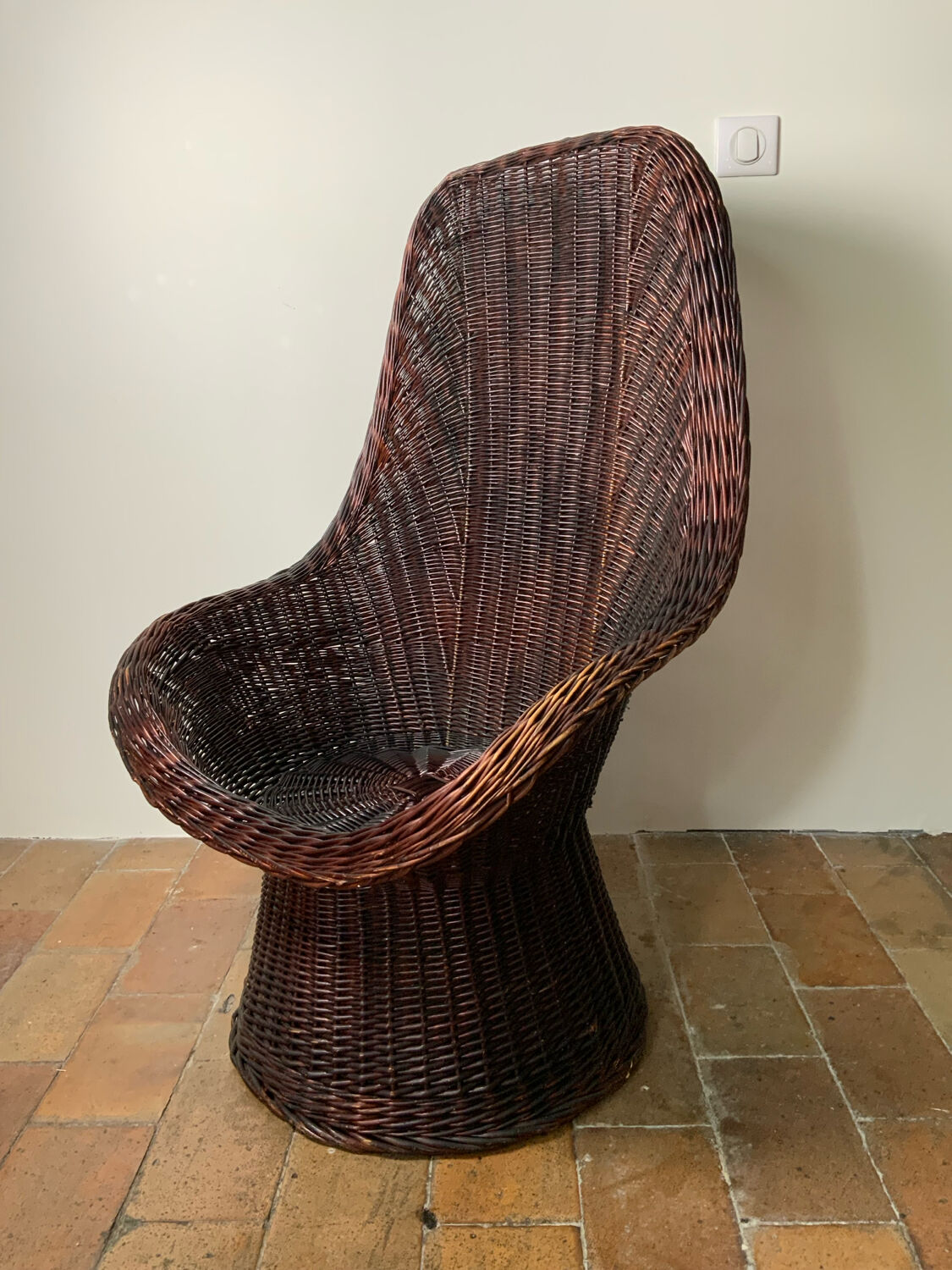 Mid-Century Wicker Armchair
