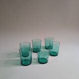 Set of 6 green glasses