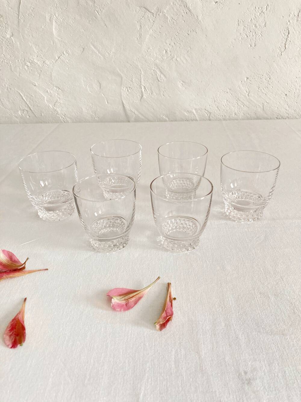 6 verres à vin rouge en cristal, années 1950