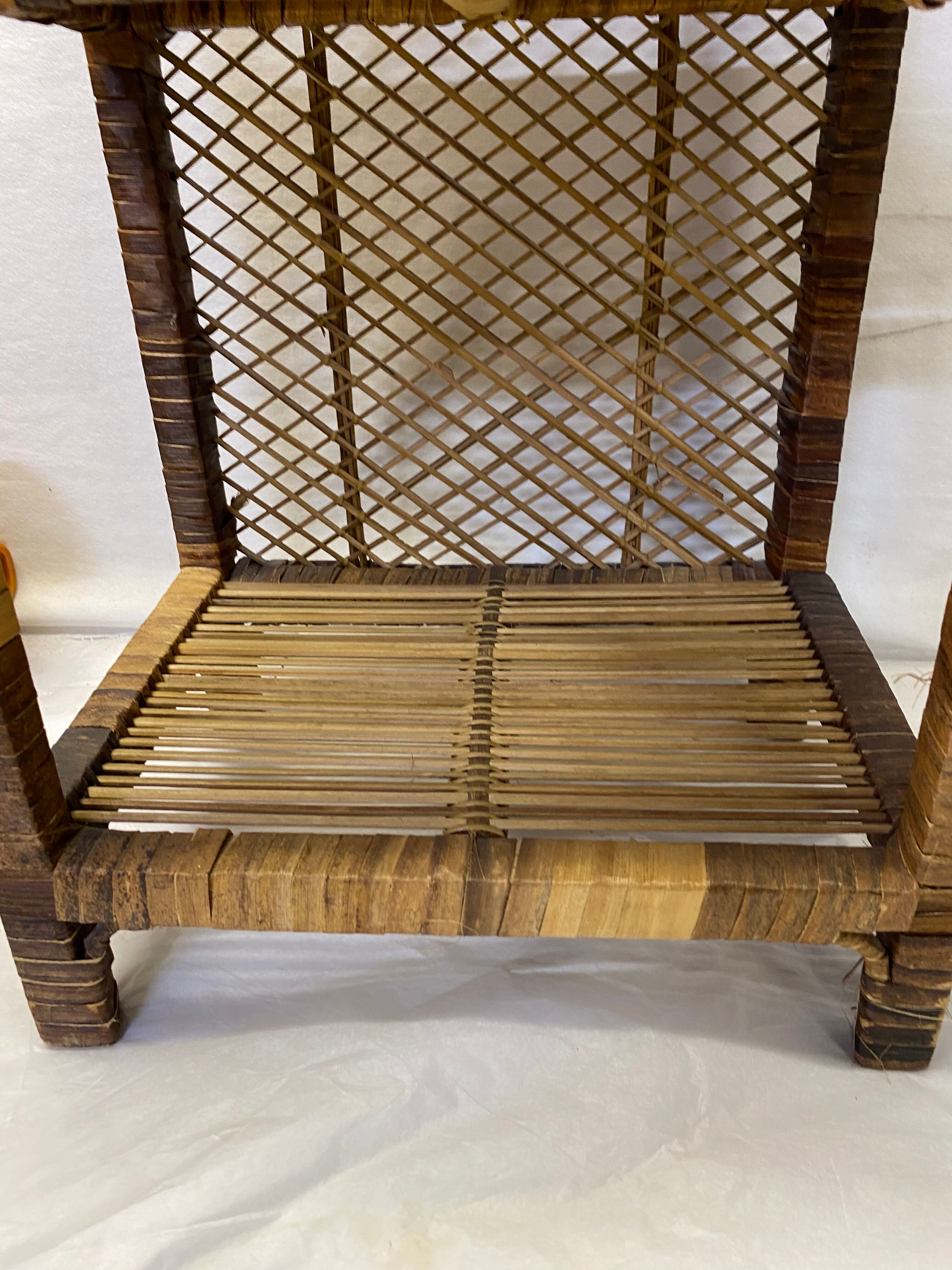 Étagère rotin vintage