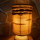 Table lamp in turned ceramic and wool