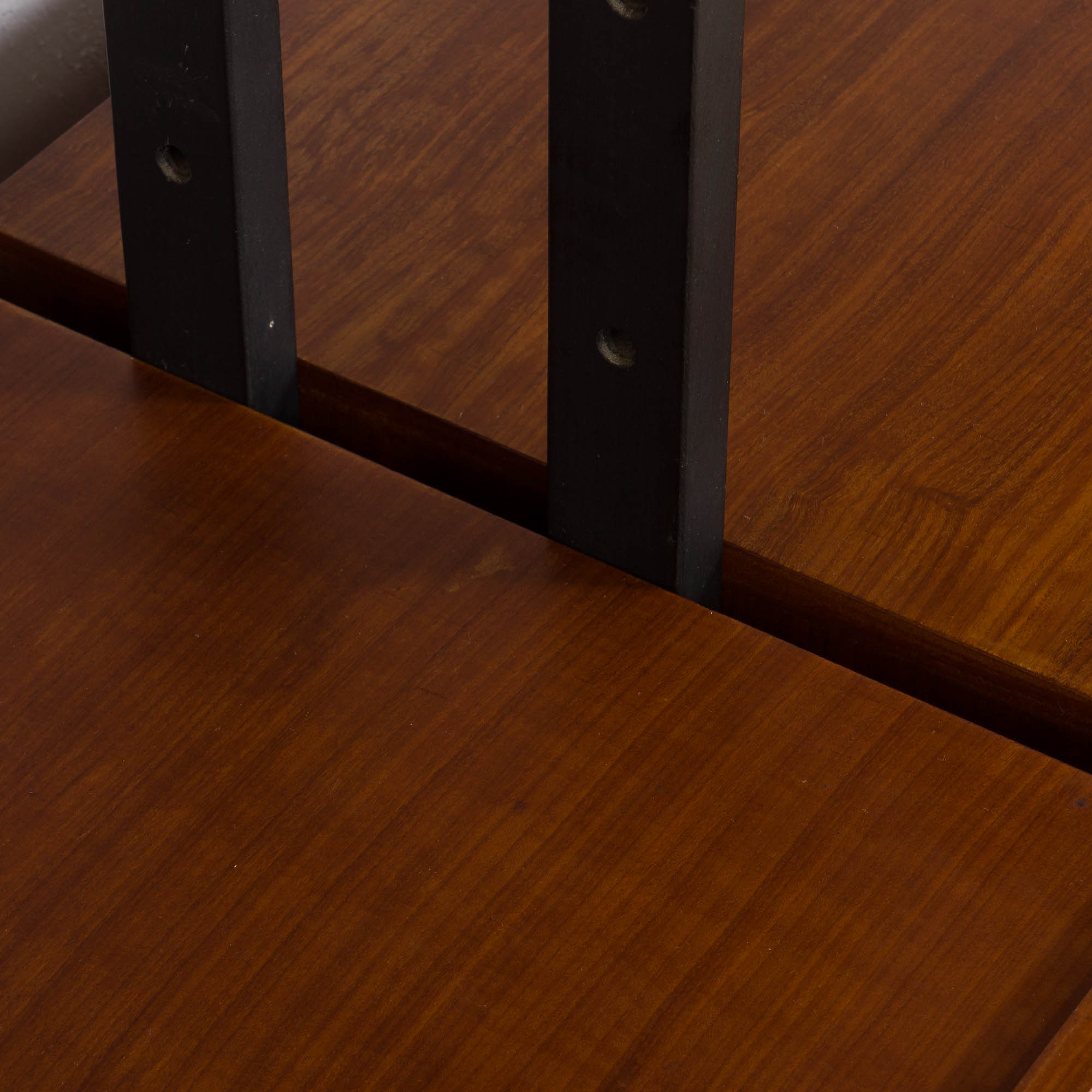 Italian mid century 2 bay teak wall unit free standing, 1960s