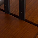 Italian mid century 2 bay teak wall unit free standing, 1960s