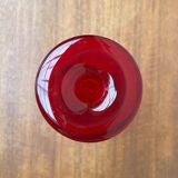 Vintage red glass solifleur vase by Cari Zalloni for WMF.