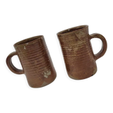 Duo of stoneware cups