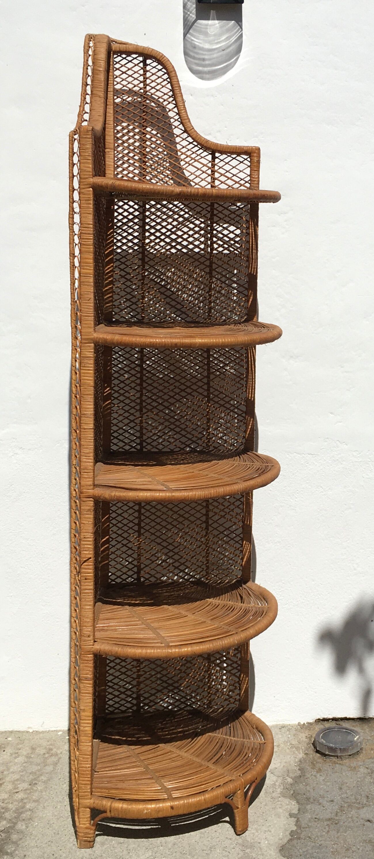 Vintage rattan shelf