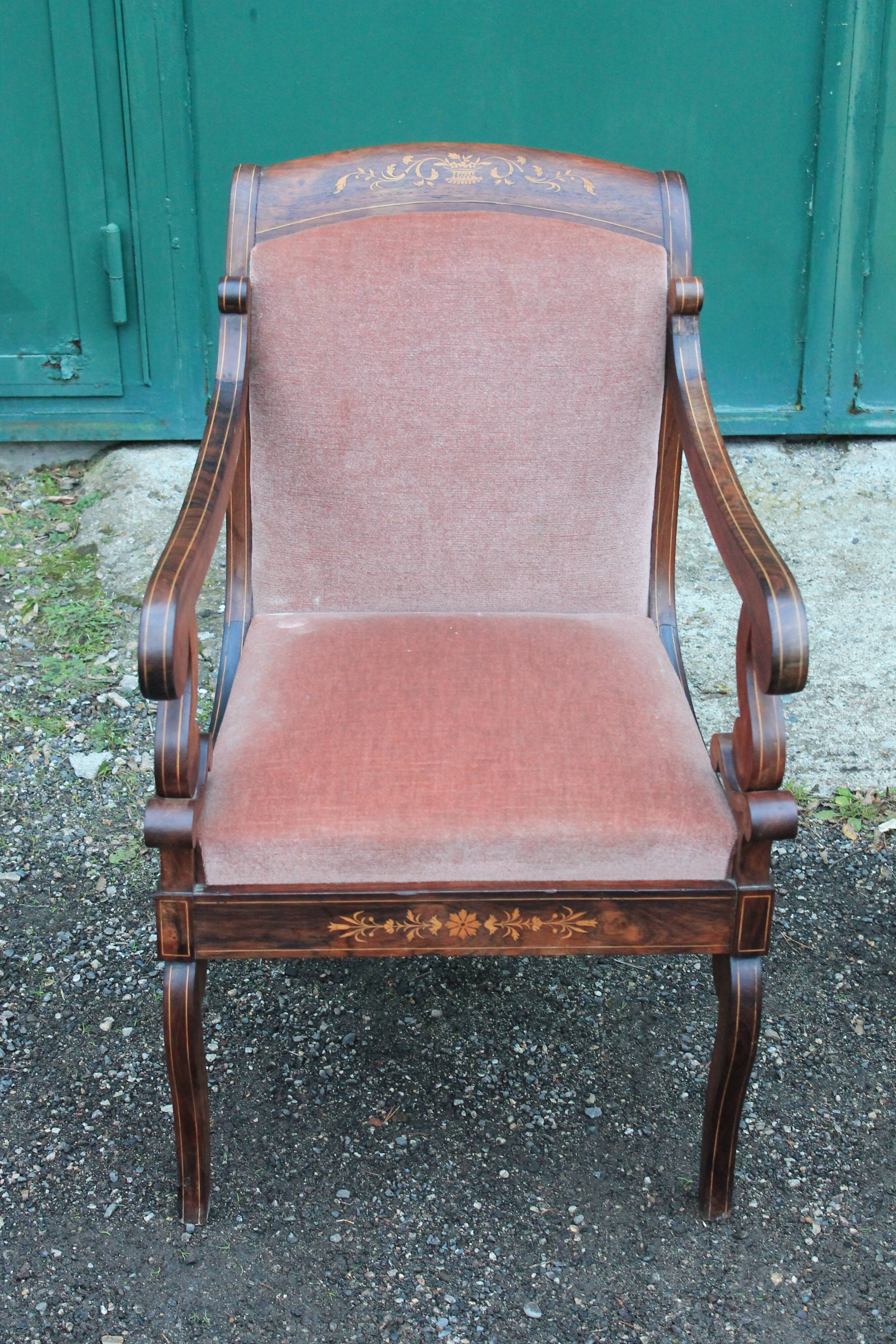 Pair of Charles X armchairs