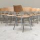 Lot de 22 chaises restaurant chrome et bois Kovona