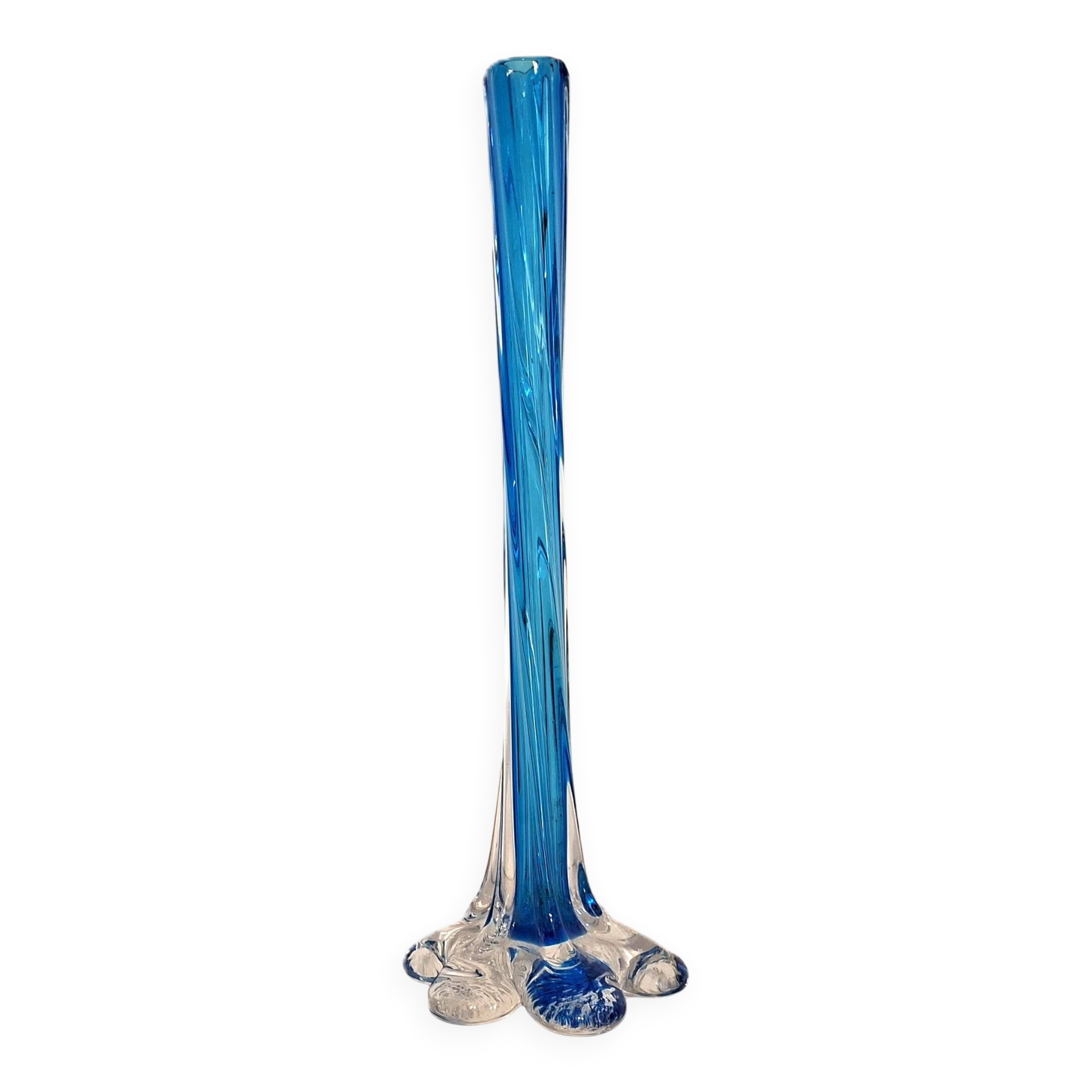 Vase bleu  soliflore type  Murano mid-century