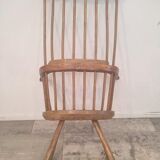 Rocking brutalist chair in oak, France, 1920s