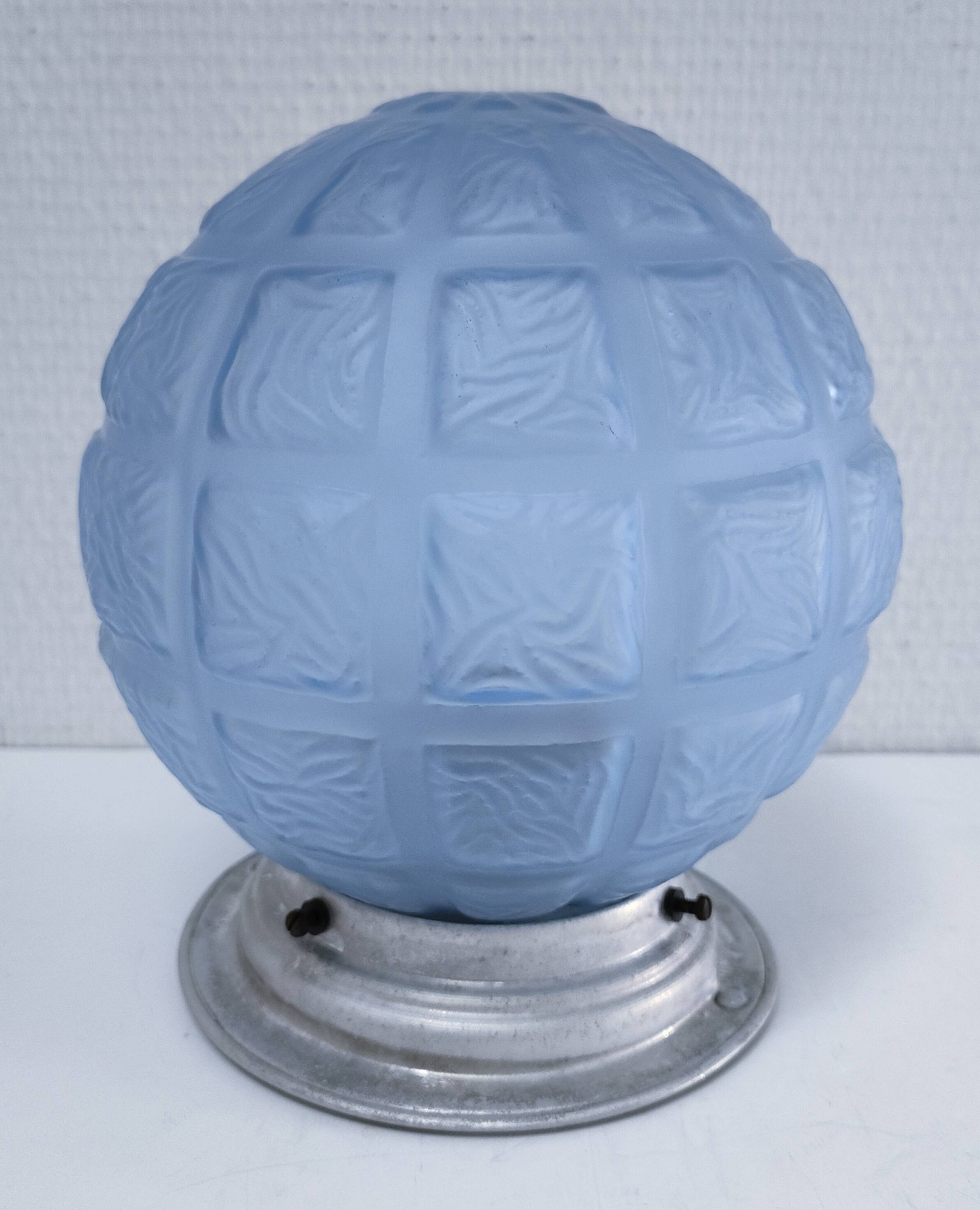 Art Deco ceiling light, blue glass, 1920s