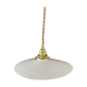 Vintage suspension lamp in white opaline electrified to nine