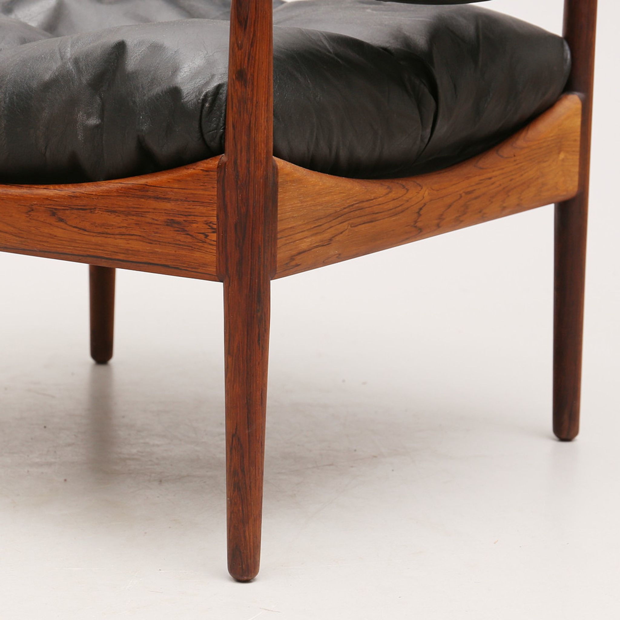 Rosewood and Leather Armchair by Kristian Vedel, Denmark, 1960s