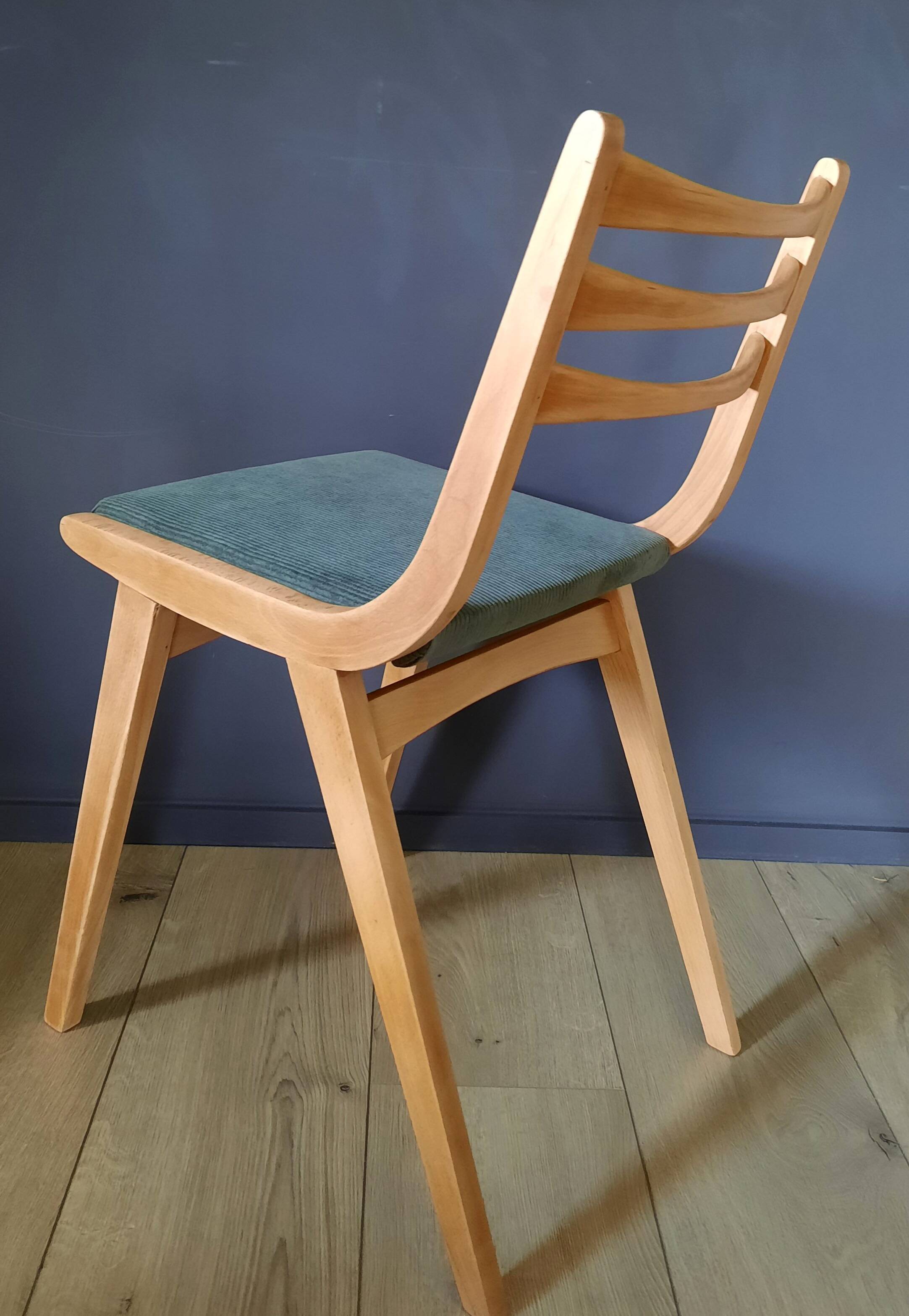 Pair of restored 1960s compass leg chairs