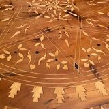 Cherifian cedar coffee table with Hispano-Moorish inlaid decoration Morocco