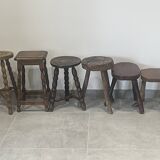 Set of 6 disparate stools