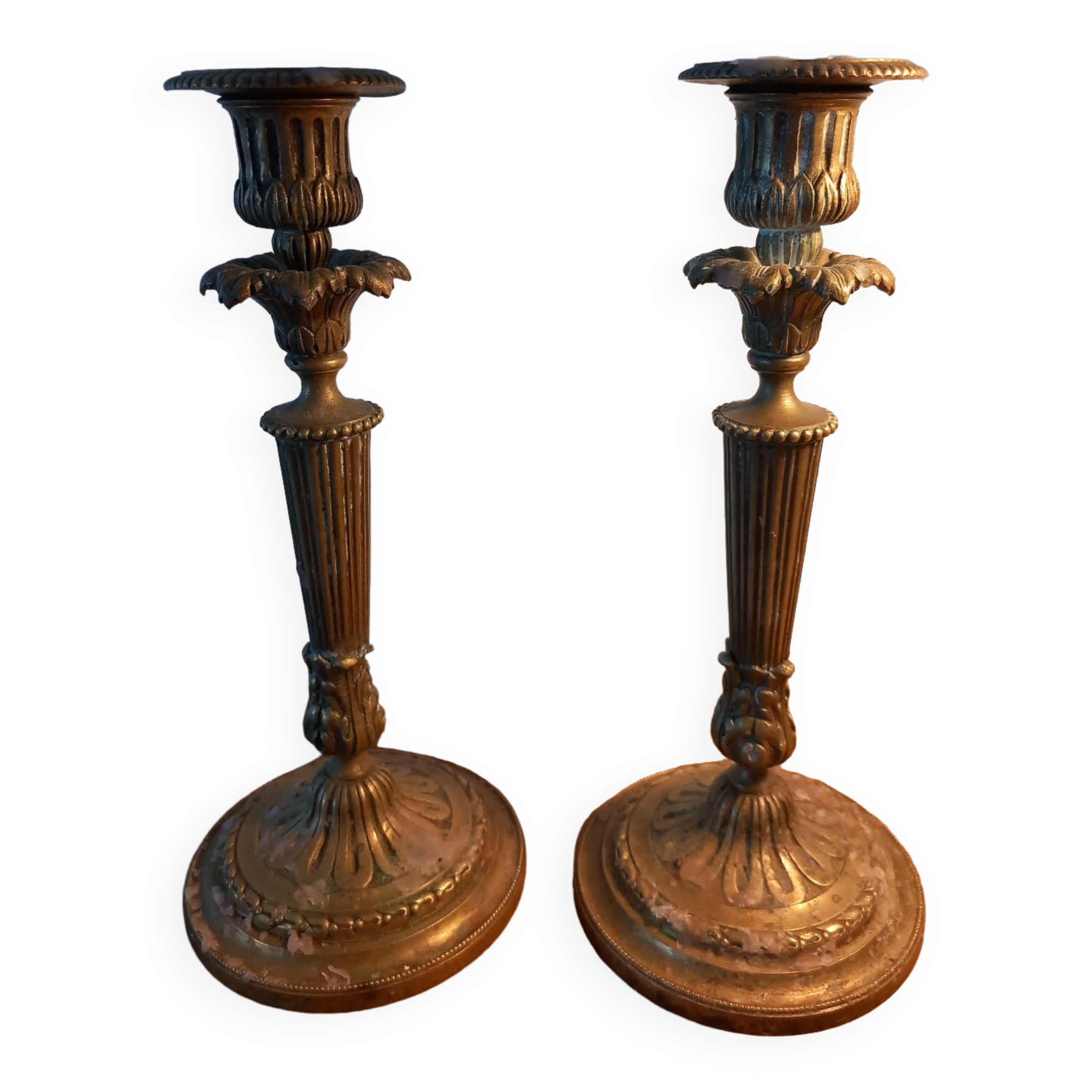 Pair of brass candlesticks