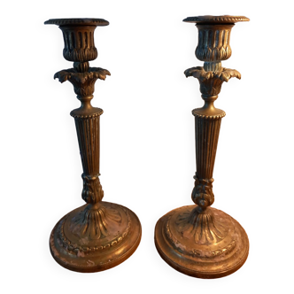 Pair of brass candlesticks