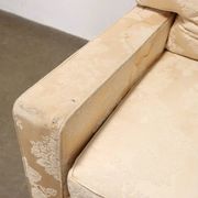 Pair of vintage armchairs in fabric and foam, design, Italy, 1950s