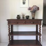 Oak and marble restaurant service console