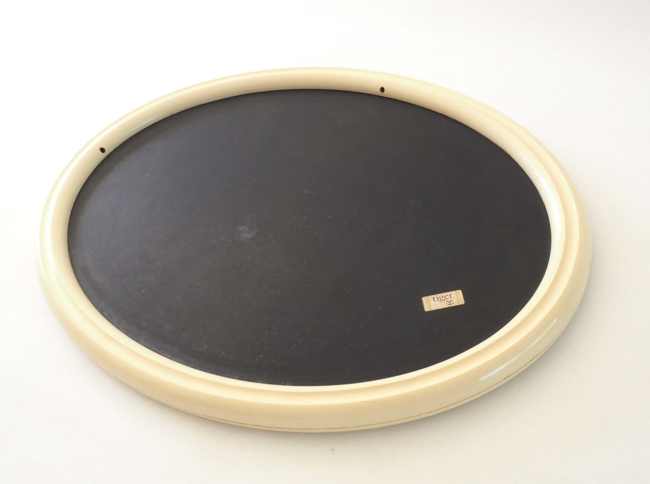Oval Tiger mirror 1980 in ecru
