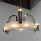 Machine age / functionalism chandelier, 1930s, restored