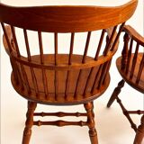 Paire de fauteuils anglais Windsor à barrettes (années 60)