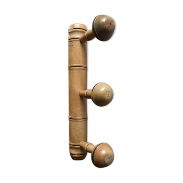 Ancien porte-manteau 3 patères bois