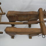 Jouet ancien dejou attelage old french wooden toy 50s