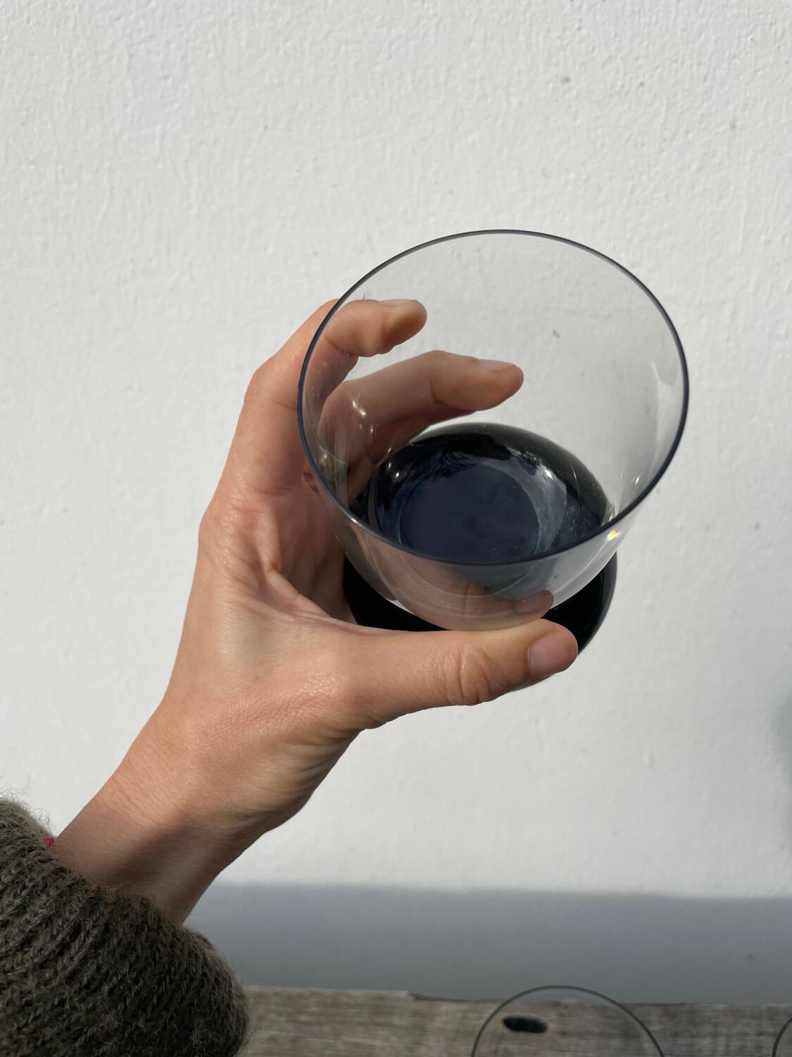 4 black water glasses 1990