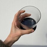 4 black water glasses 1990