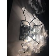Lot of 2 Transparent and White “Fiamma” Murano Glass Wall Sconces