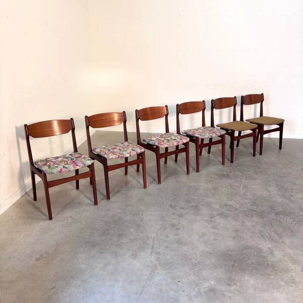 Set of six dining chairs by Erik Buch, Denmark 1960s