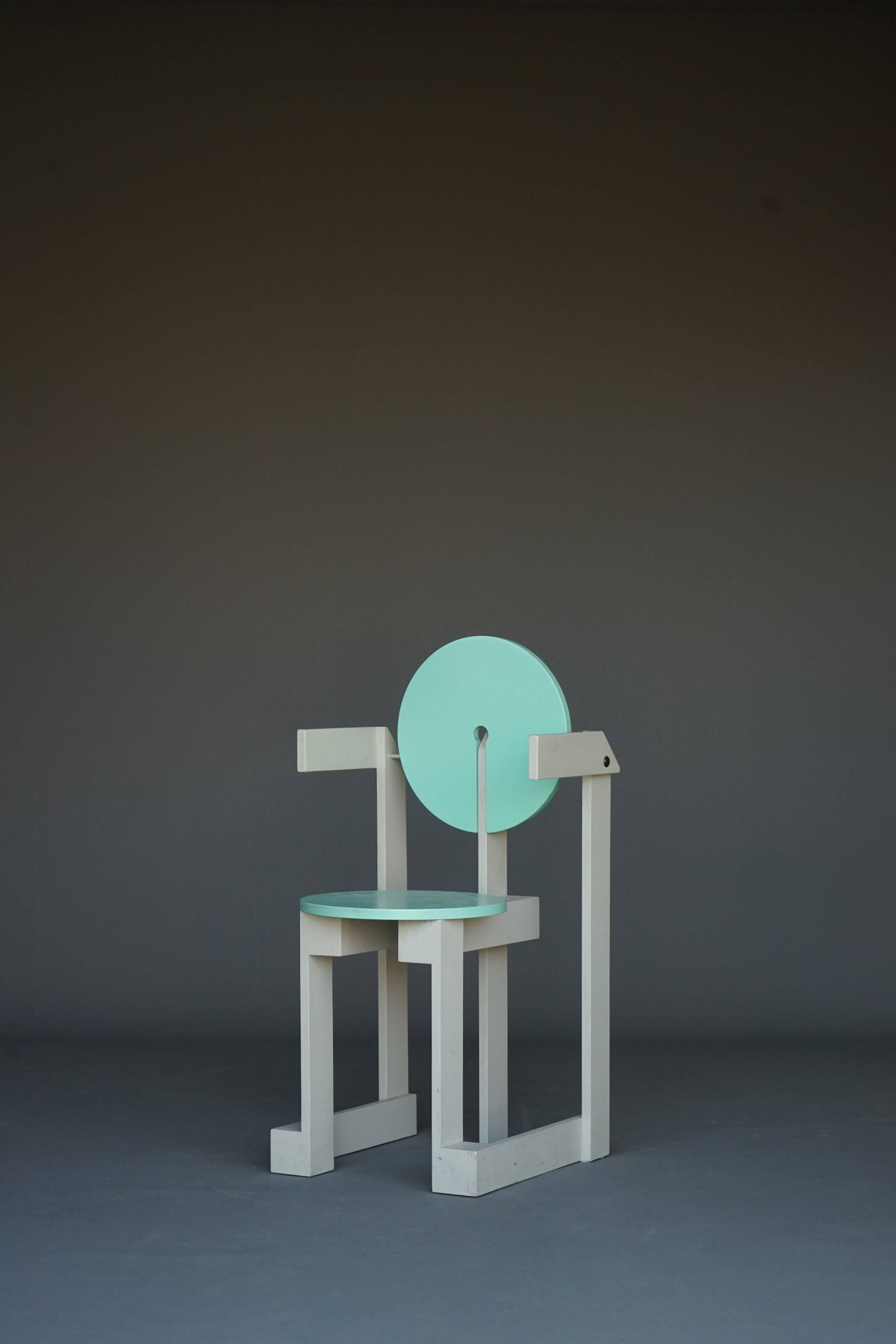 Rare pair of 'Plakhout' Side Chairs by Henk Lampe. 1979