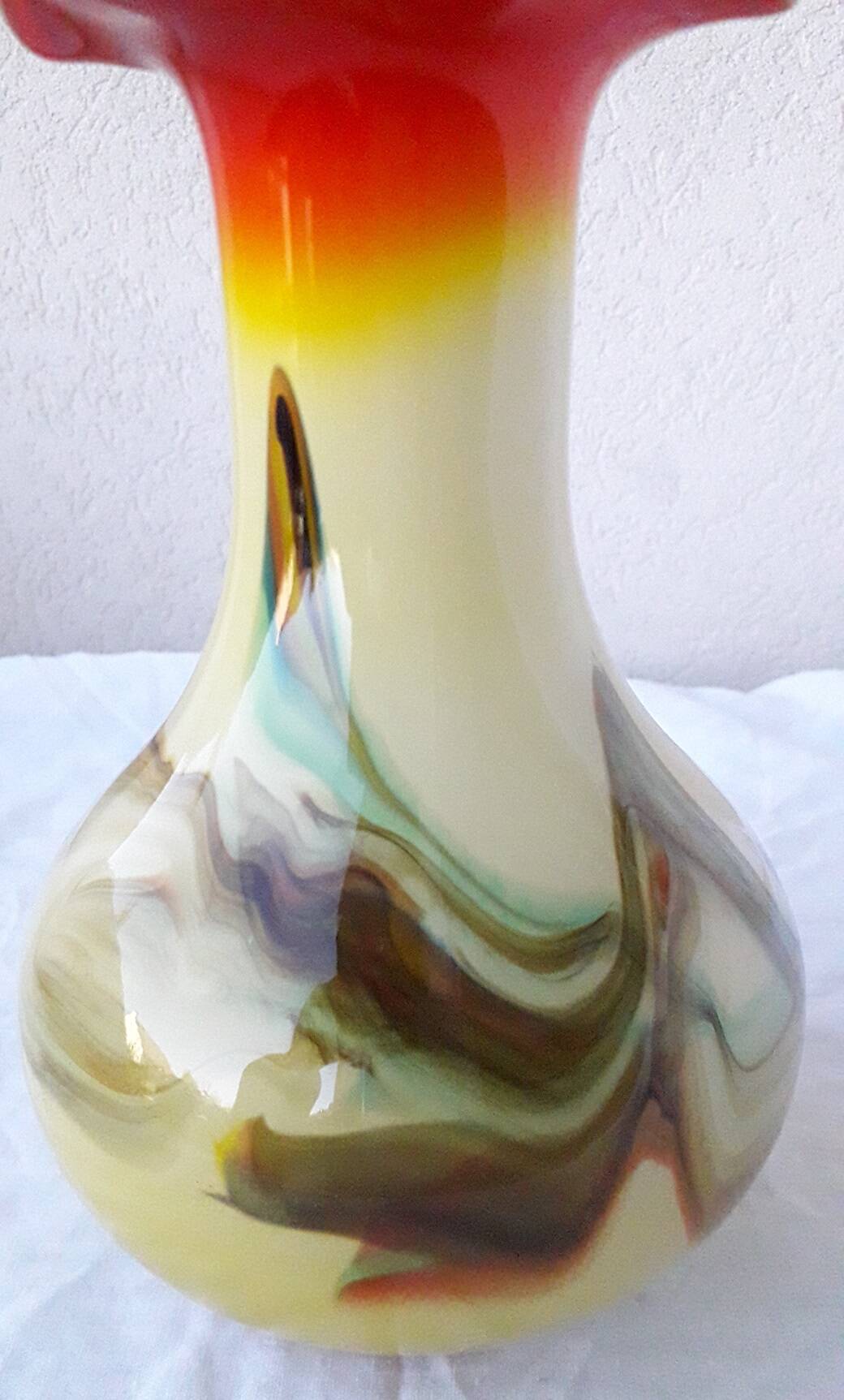 Multicolored glass vase