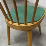 Baumann desk and chair, 1960s, Formica, wood and black, green seat