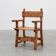 Chaise latérale ibérique en chêne sculpté rustique, Espagne vers 1900