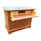 Louis Philippe period walnut secretary chest of drawers from the 19th century.