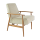 Fauteuil fox velours côtèle crème