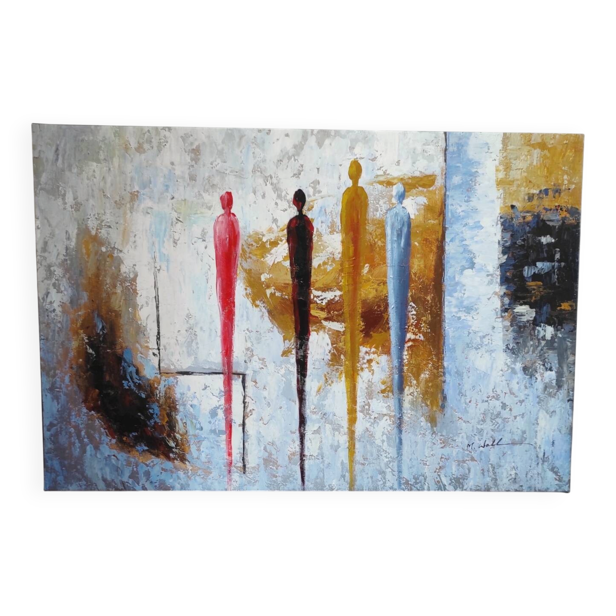 Tableau contemporain abstrait "Stades d'achèvement"