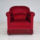 Fauteuil années 1950 design danois velours cerise