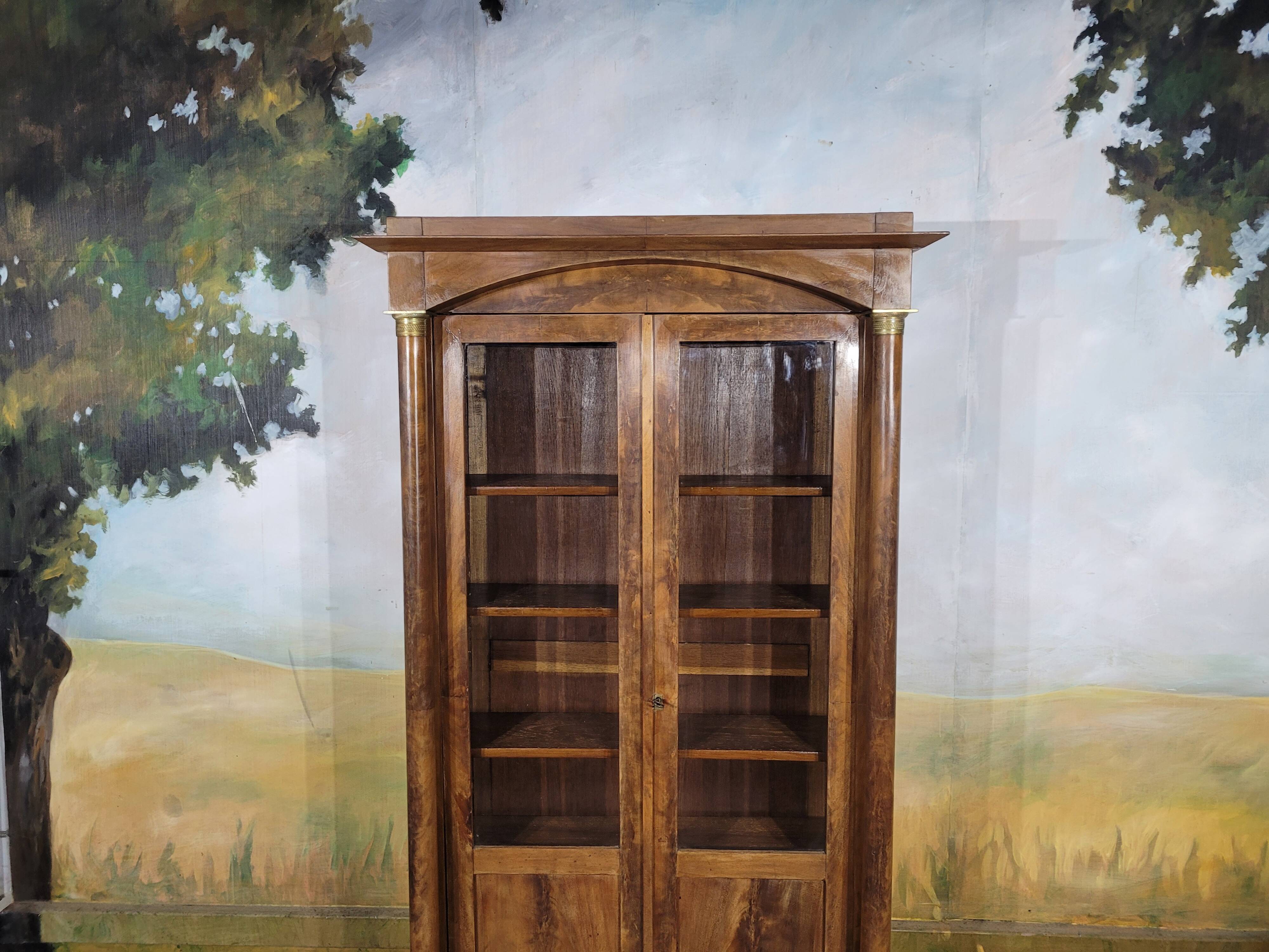 Petite bibliothèque empire en acajou