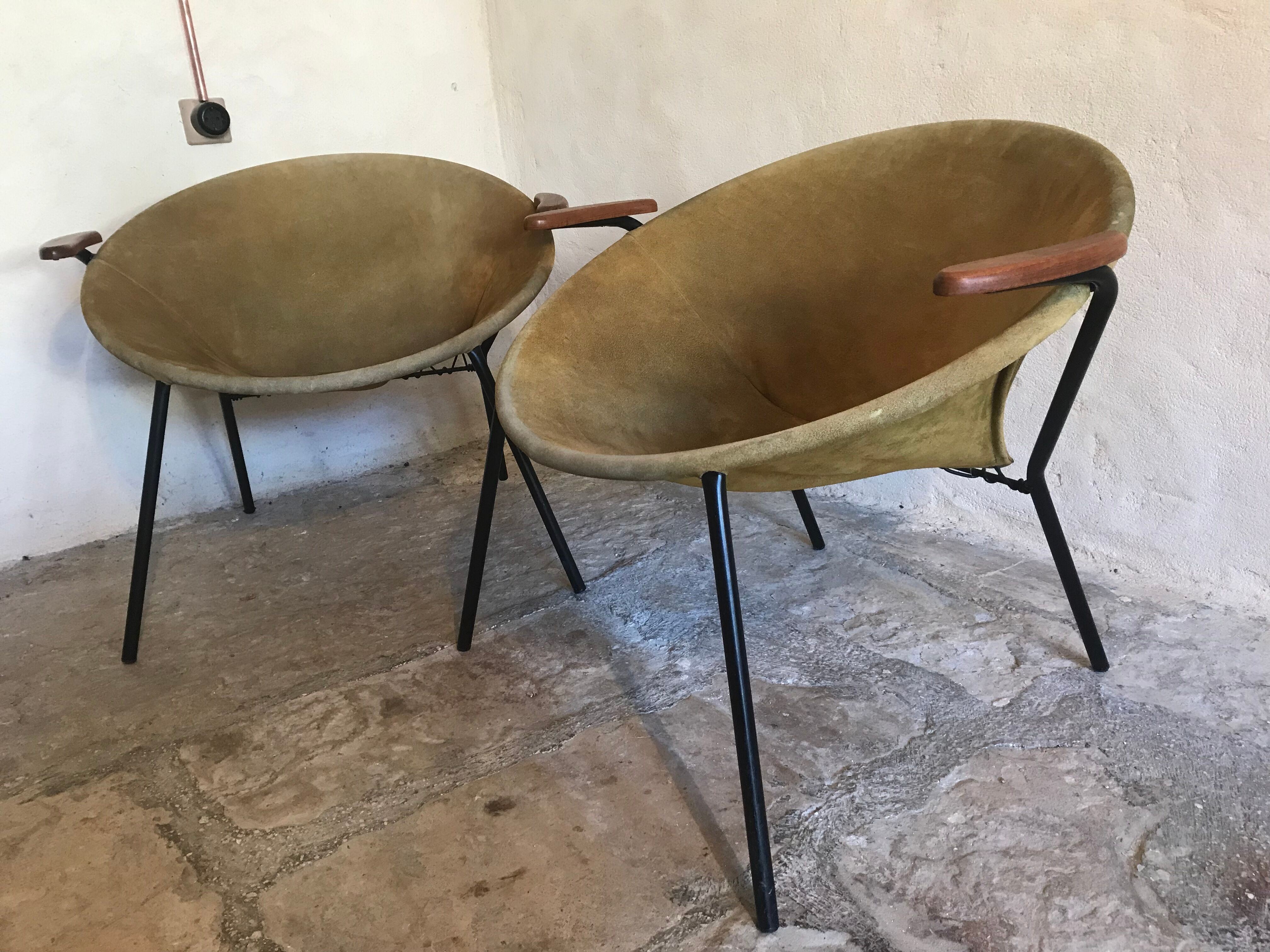Paire de fauteuils Balloon Chair par Hans Olsen 1960 Danemark