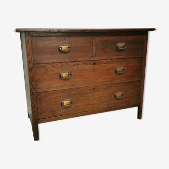 Vintage oak craft chest of drawers