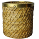 Rattan and brass book basket, Italy, 1970