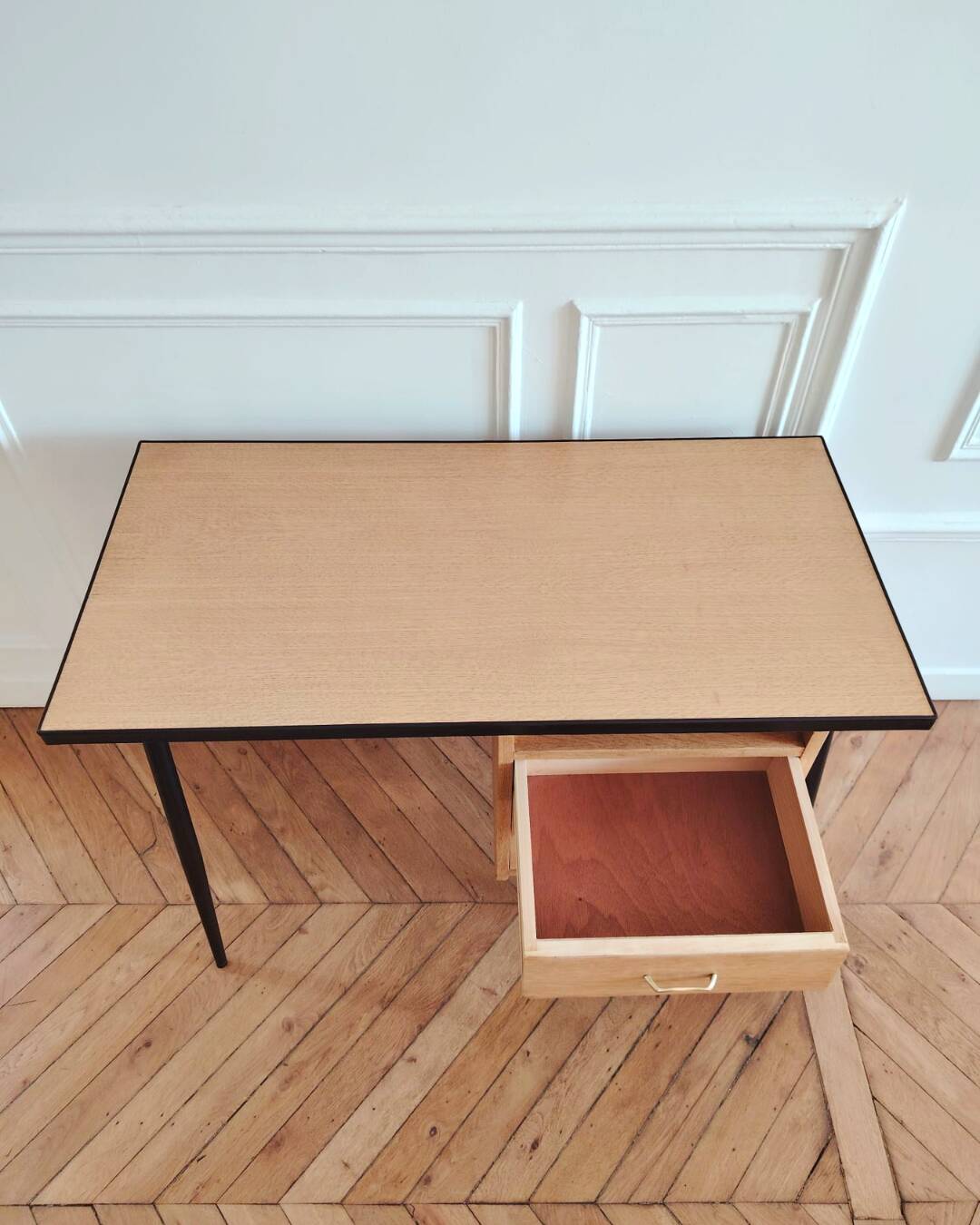 Renovated vintage desk, Scandinavian style, 1950s-60s.