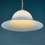 Vintage blue swirl murano pendant lamp Venice glass Italy 1980s