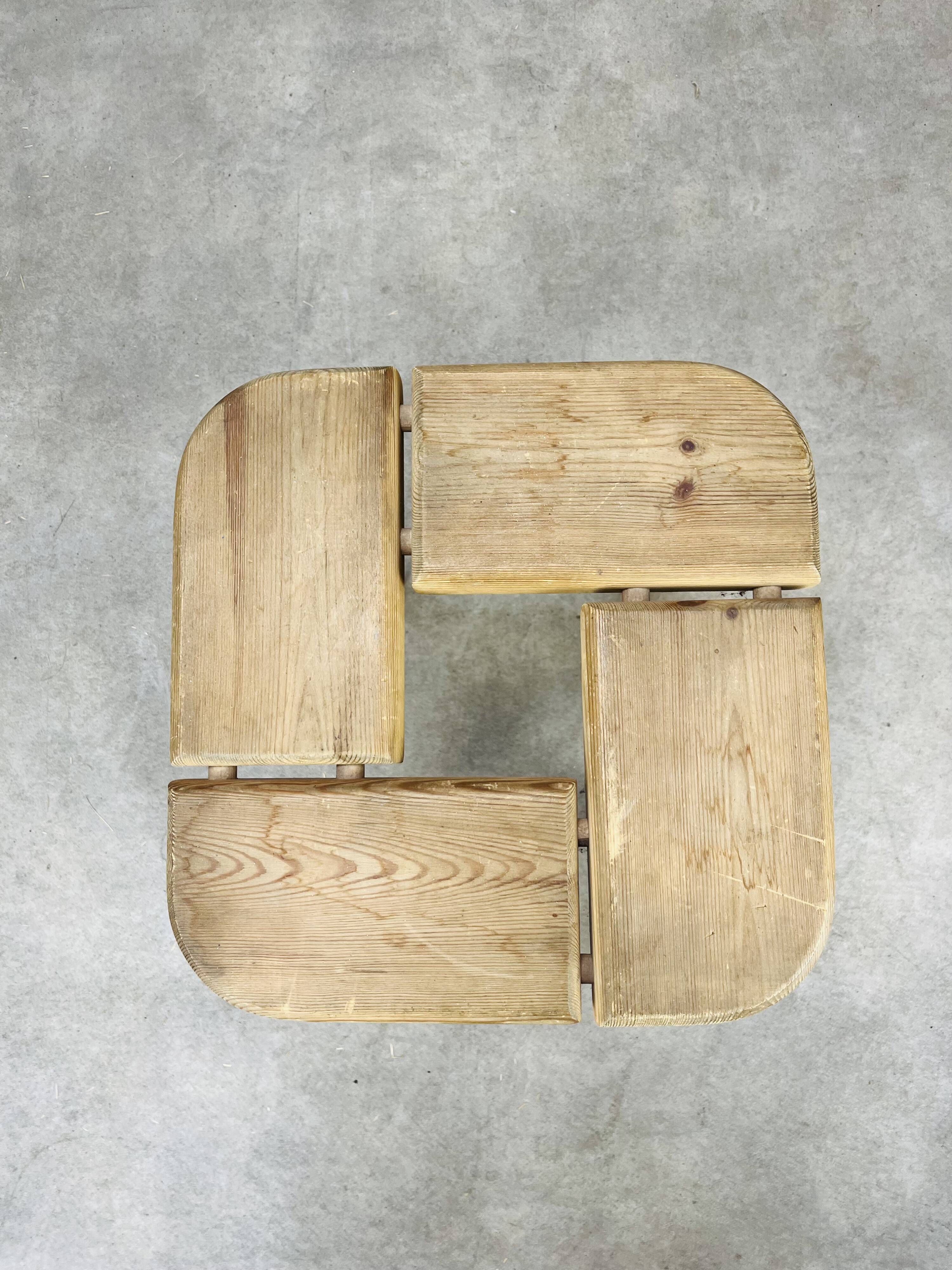 Finnsauna Olof Ottelin brutalist style stool, 1960s